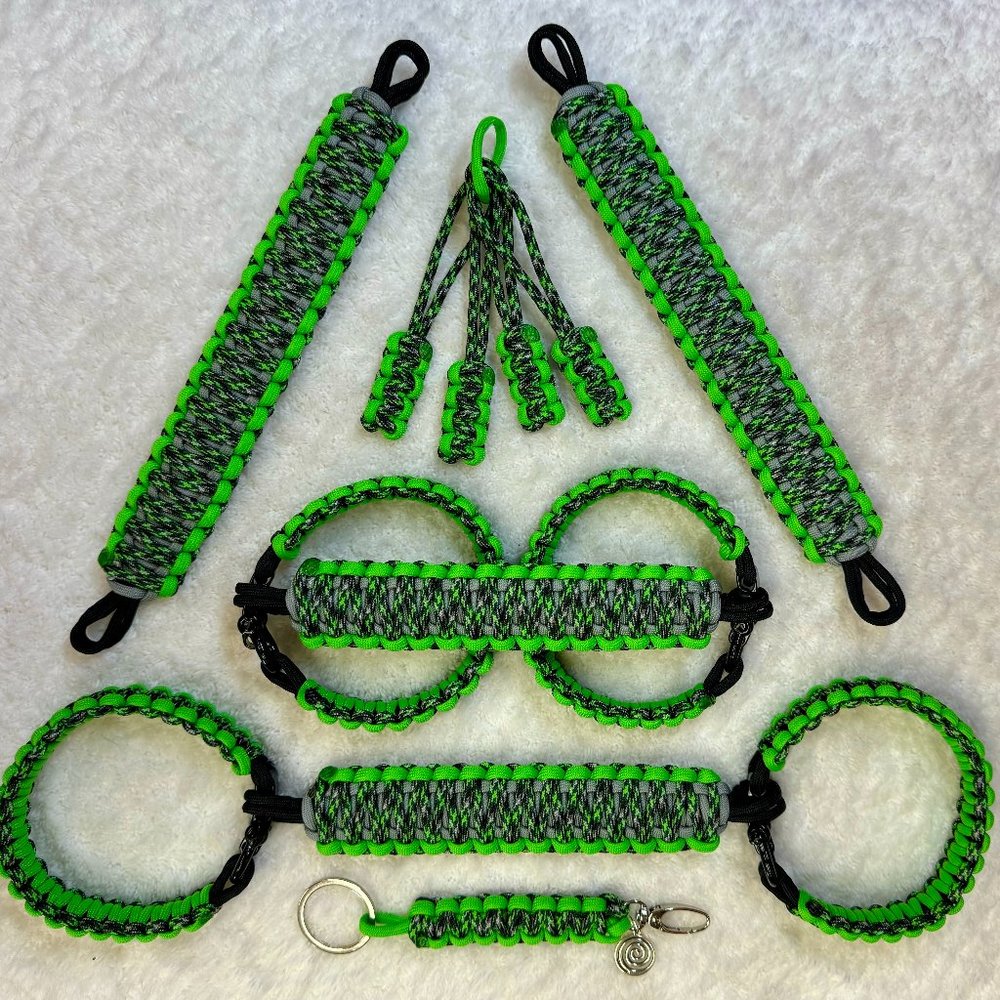 New Handmade 550 Paracord Grab Handle Set for use in a Jeep 4x4 SxS or Golf Cart